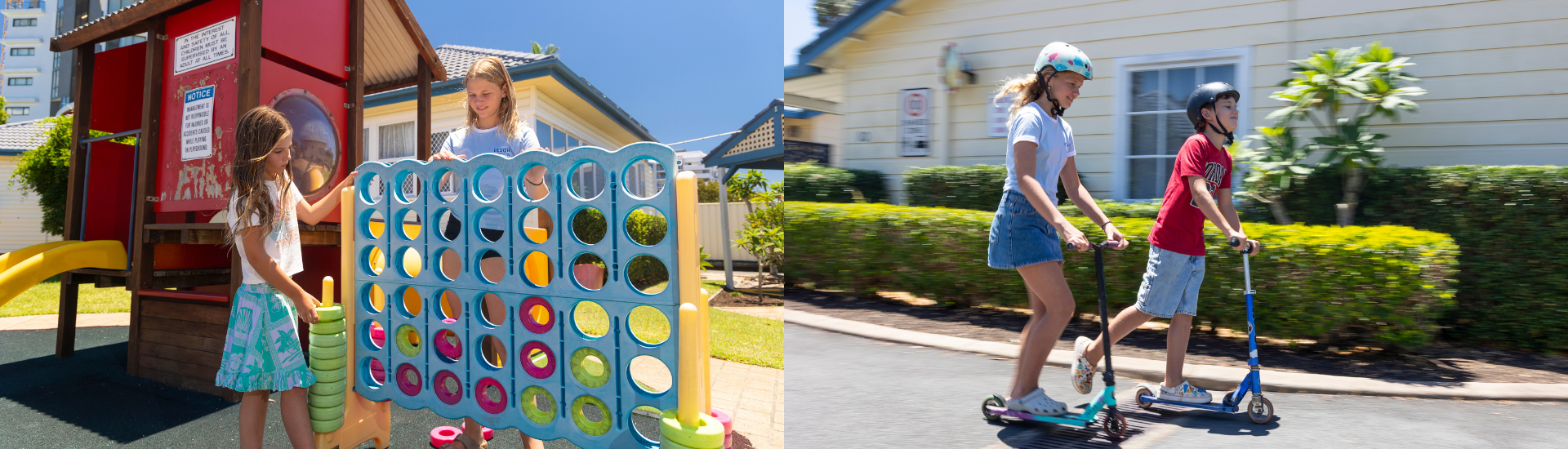 Children's play area at Forster Holiday Village